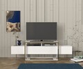 Comoda TV, Dovelle, Bianco, PAL, Alb/Auriu