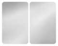 Set 2 protectii universale pentru aragaz, Wenko, Silver, sticla termorezistenta, 30 x 52 cm, argintiu