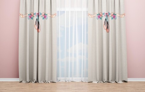 Set 2 draperii ballerina, oyo kids, 140x240 cm, poliester, multicolor