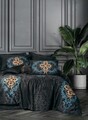 Lenjerie de pat dubla, Dorhan - Black, Cotton Box, Bumbac Satinat
