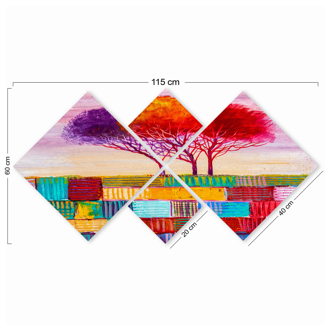 Set 4 tablouri decorative, 4MDF1238354392, MDF, Imprimat UV, Multicolor