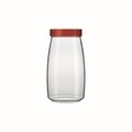 Borcan cu capac, Mandacaru, 2 L, plastic (PP)/sticla termorezistenta, rosu