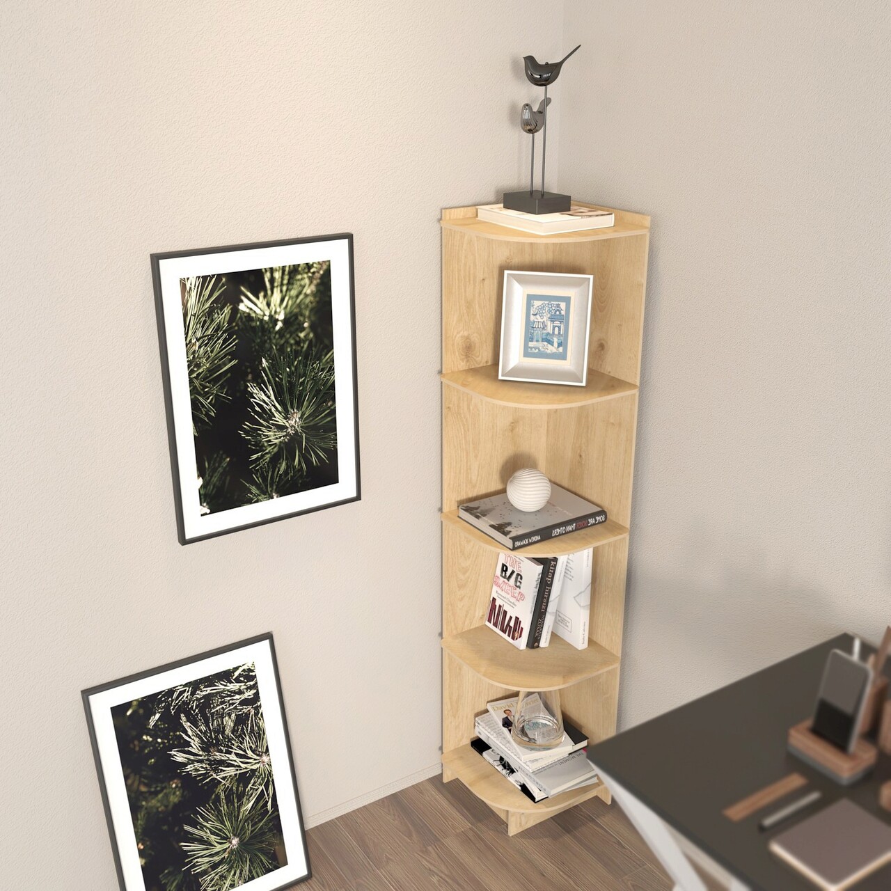 Corp biblioteca, Zena Home, Liva, 28x138x30 cm, PAL, Stejar - 2 | YEO