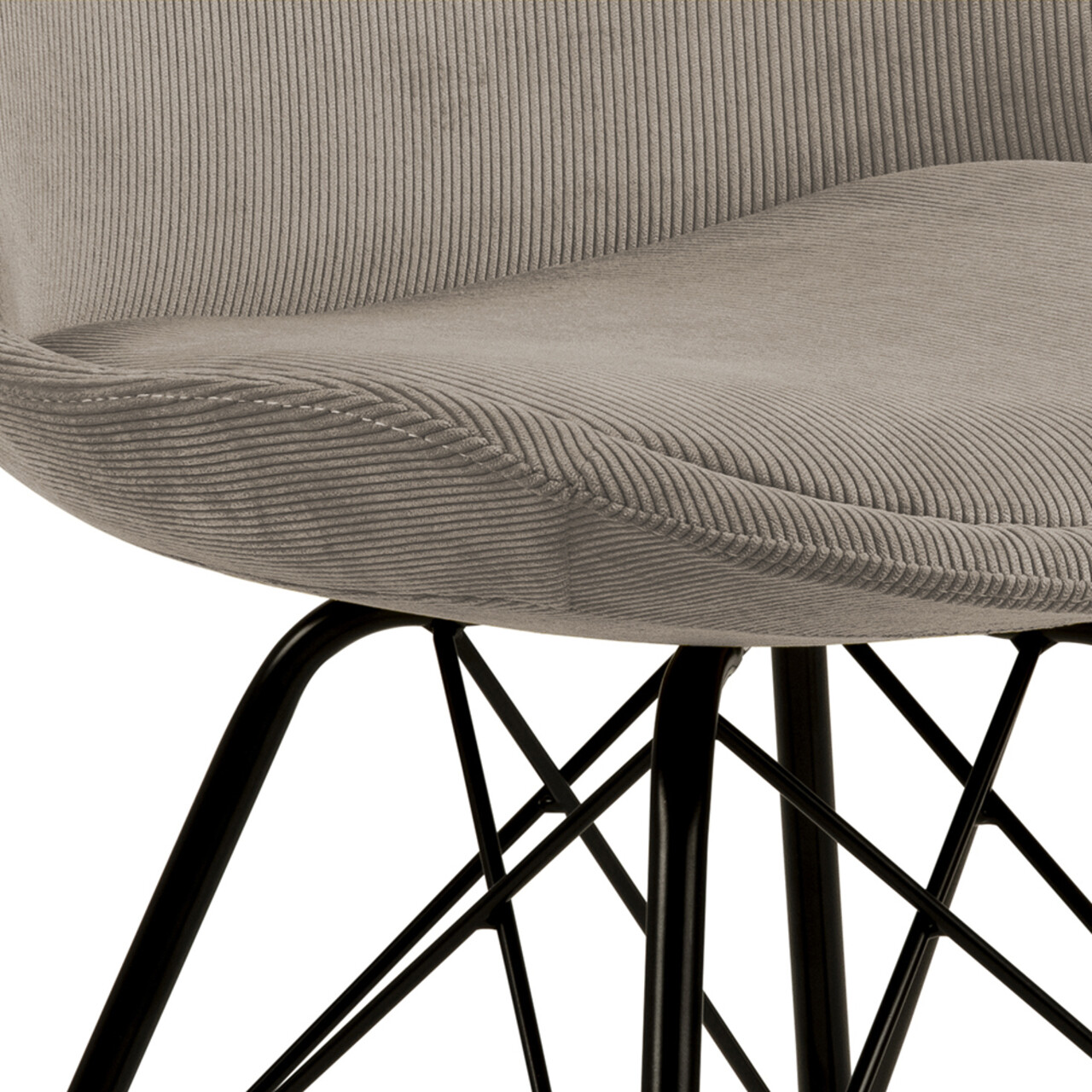Scaun Eris, Actona, 48.5x54x85.5 cm, tesatura corduroy/otel, bej - view 2