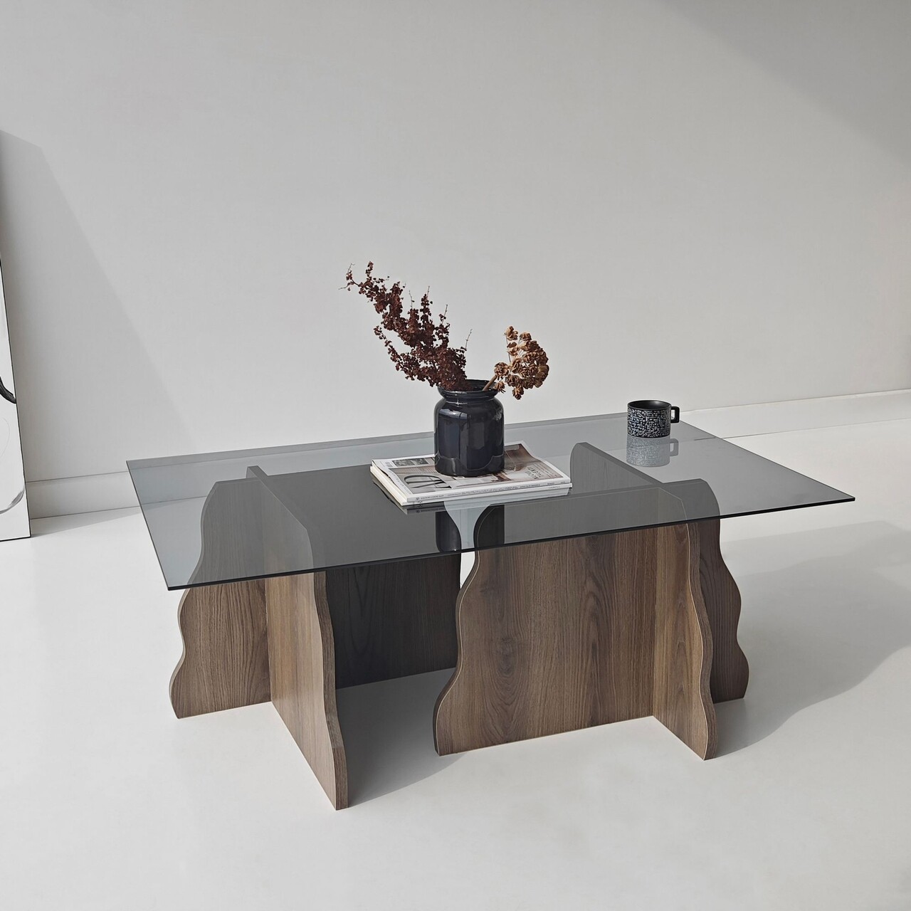 Masuta de cafea, Hanah Home, Canyon, 105x40x65 cm, Nuc / Fume - view 2