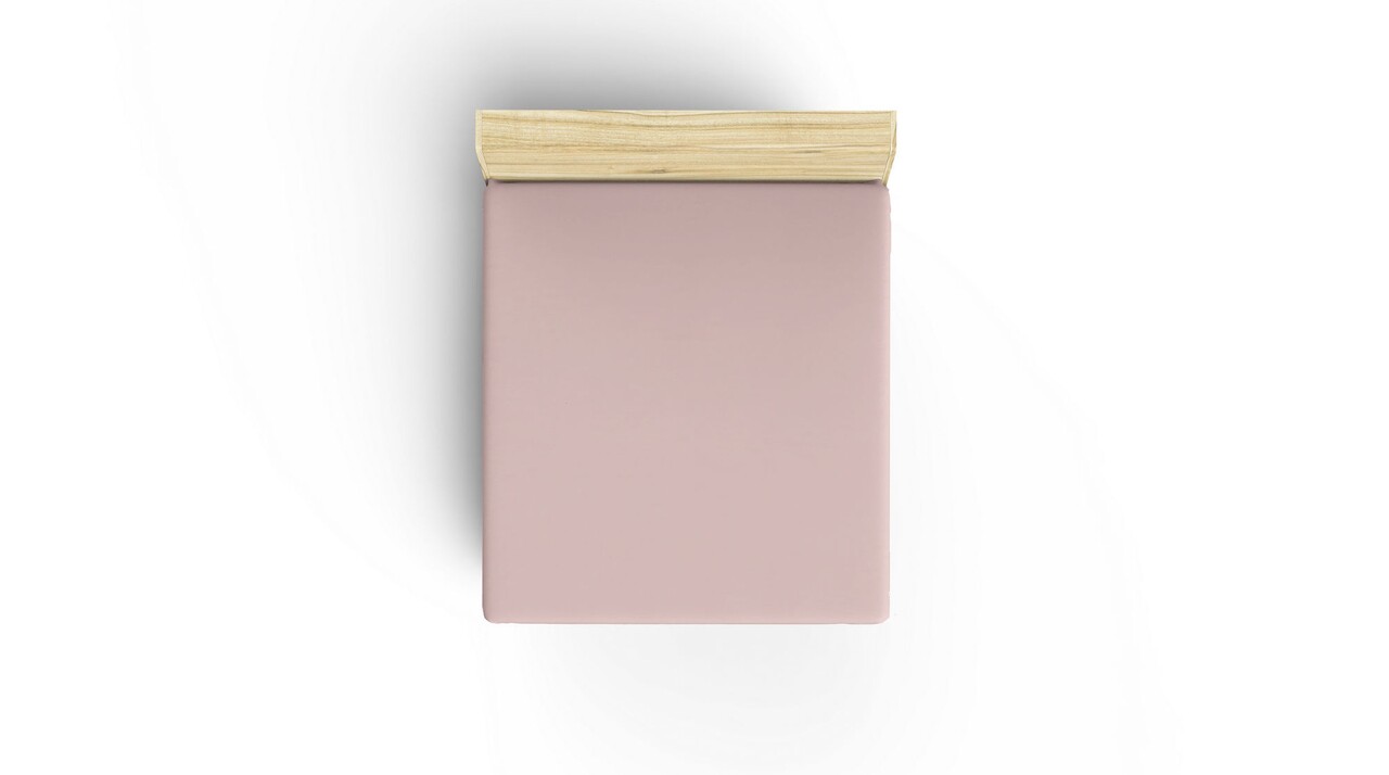 Cearceaf De Pat Cu Elastic, 90x190 Cm, 100% Bumbac Ranforce, Patik, Dusty Rose, Roz Pudra