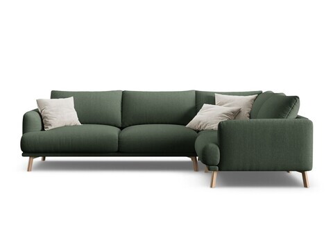 Coltar dreapta 4 locuri, Naomi, Micadoni Home, 280x195x75 cm, tesatura structurata, verde muschi