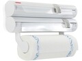 Suport pentru prosoape de bucatarie/folie aluminiu/folie plastic, Leifheit, Rolly Mobil, cu montare pe perete, inox/plastic