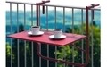 Masuta pentru balcon, 60x40 cm, metal, rosu