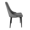 Scaun Louis, Homla, 44x59x88 cm, metal/MDF/poliester, gri/negru