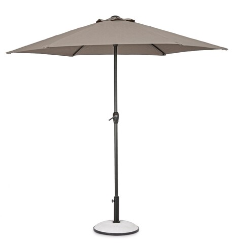 Umbrela pentru gradina / terasa, Kalife, Bizzotto, Ø 250 cm, stalp Ø 36 / 38 mm, aluminiu, grej Bizzotto