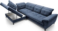 Coltar extensibil stanga 5 locuri ELTAP, LT-40AU, Inferne, 297x210x107 cm, lemn/poliester, albastru