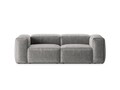 Canapea 2 locuri, Bergamo, Cosmopolitan Design, 224x108x70 cm, catifea chenille raiata, gri deschis