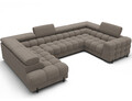 Coltar extensibil stanga 3 locuri ELTAP, LT-20ROY, Fectory, 346x205x93 cm, lemn/poliester, maro