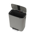 Cos de gunoi cu pedala, Brabantia, Bo Pedal, 60 L, 36.3x54.1x65.2 cm, otel, gri