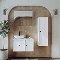 Set Dulap de Baie cu Chiuvetă și Oglindă (3 Piese), Hanah Home, 2545, MDF, Alb