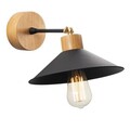 Aplica de perete, Alby, 525NOR3138, Metal, Negru / Stejar