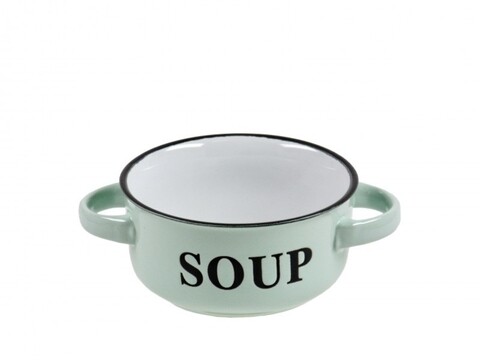 Bol soup, 490 ml, 18x13x6.5 cm, ceramica, verde