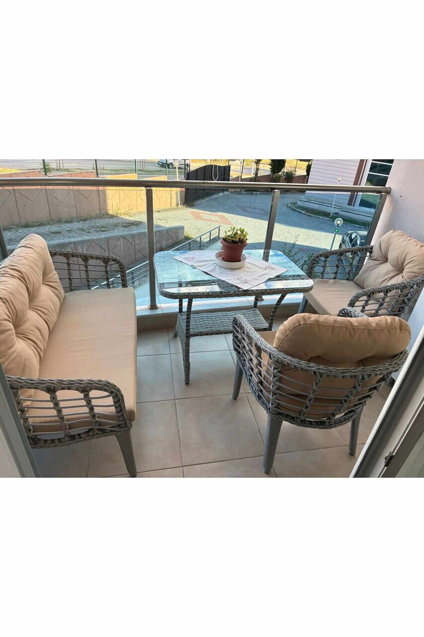 Set mobilier de gradina, Hanah Home, Manolya, ALUMINIU, Bej / Gri - view 6