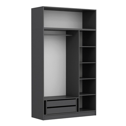 Dulap pentru haine, Minerva, Minar 235, 135x235x52 cm, PAL, Dore / Antracit
