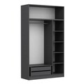 Dulap pentru haine, Minerva, Minar 235, 135x235x52 cm, PAL, Dore / Antracit