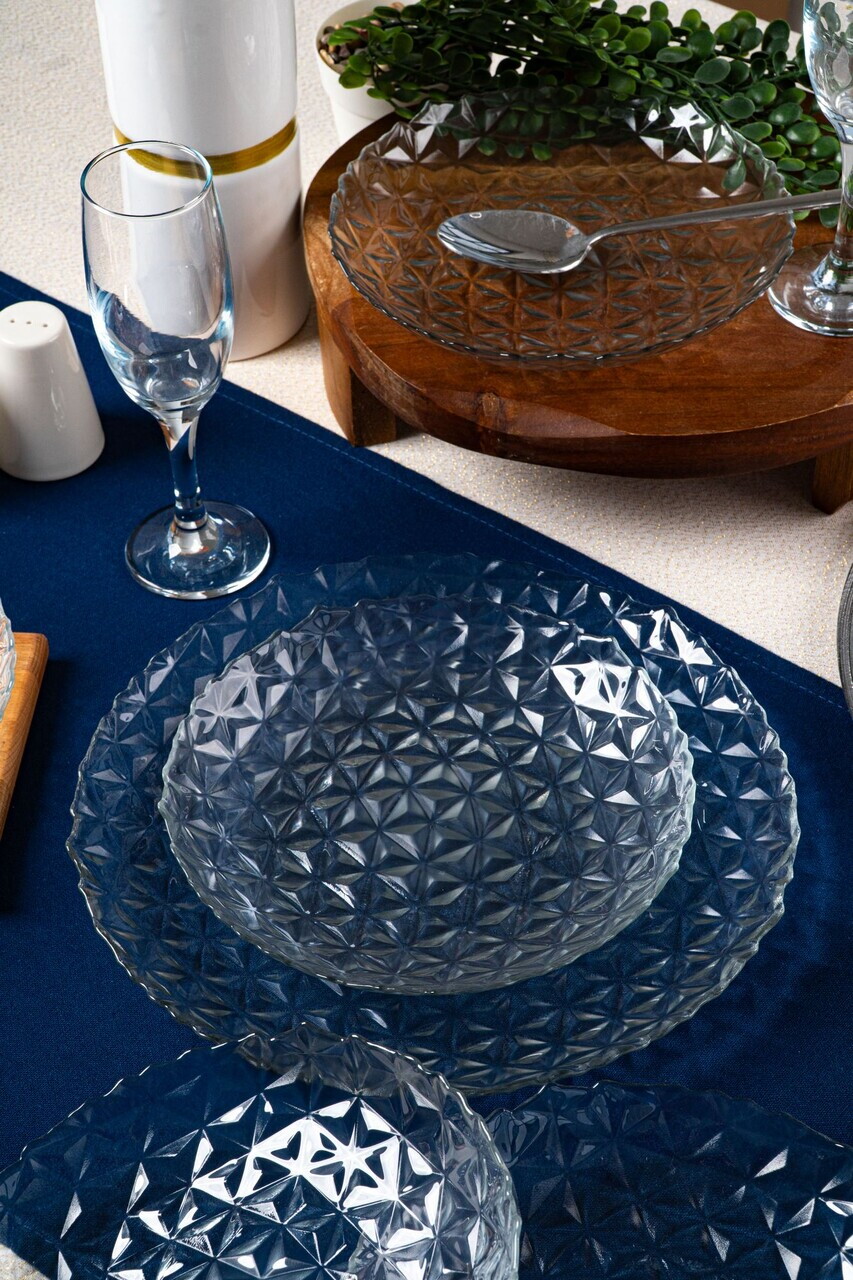 Set platouri servire desert, Hermia, 858CMR1903, Sticla, Farfurie de servire: 25 cm (1 bucată), Transparent — imaginea 9