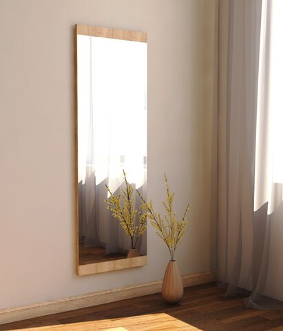 Oglinda decorativa, Siam, Azus, 40x120x2.2 cm, MDF , Natural