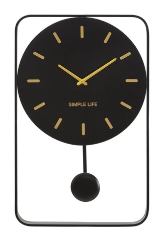 Ceas de perete simple life, mauro ferretti, 40.5x65.5 cm, fier, negru