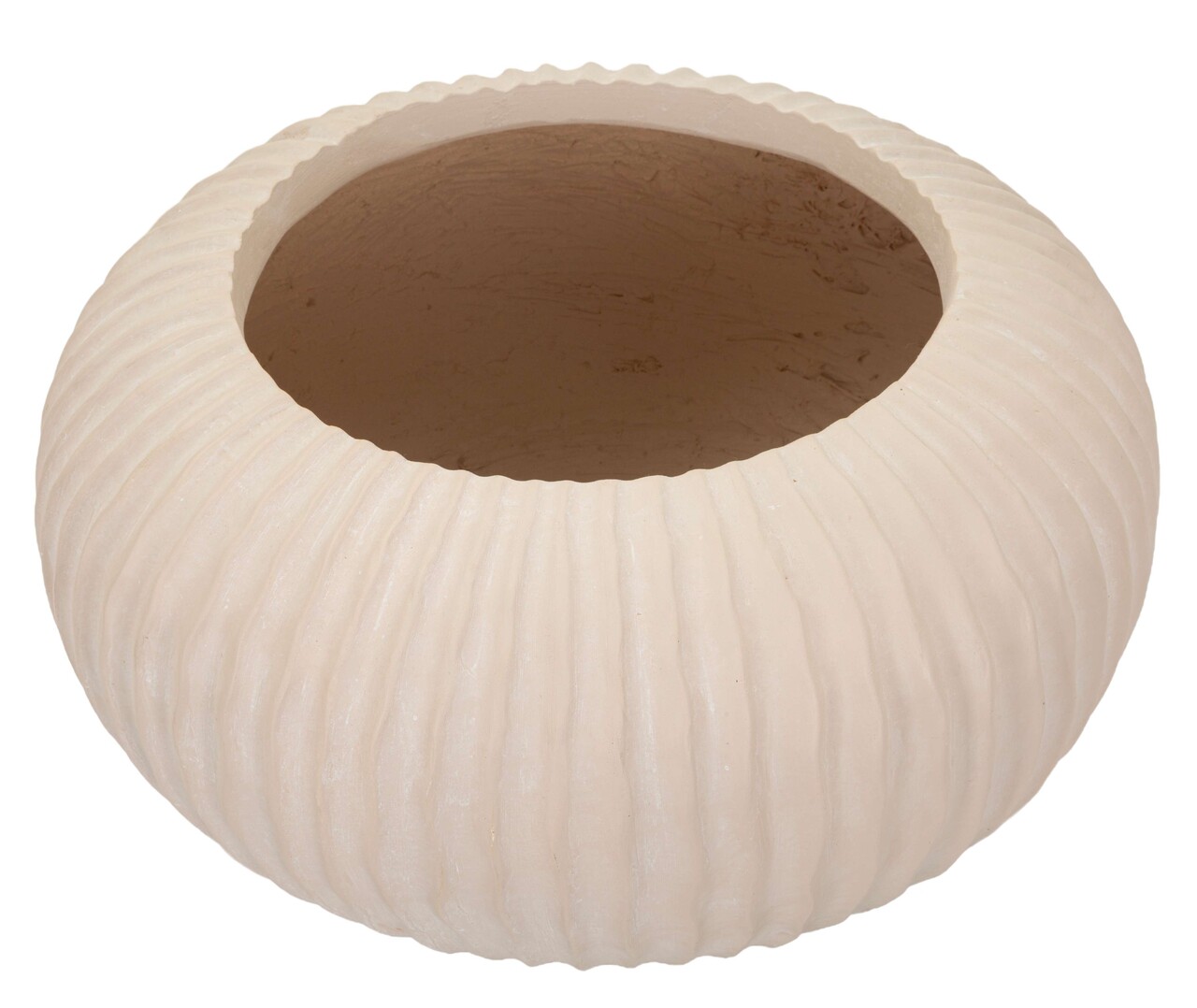 Vaza decorativa Mist, Mauro Ferretti, 35x18 cm, oxid de magneziu, crem