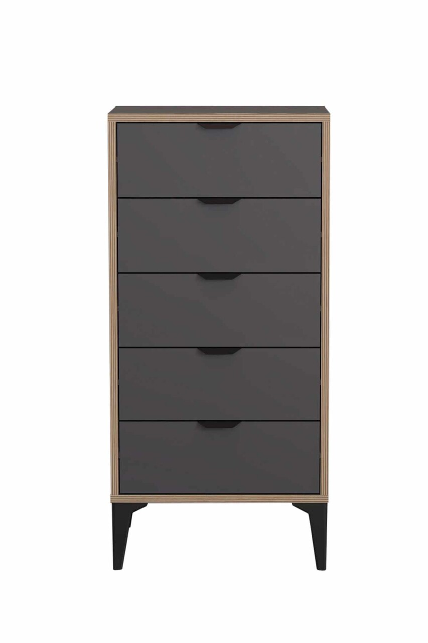 Dulap, Hanah Home, Arden, 50x105x40 cm, Antracit - imagine 7