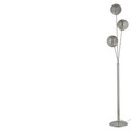 Lampadar, Aldos, H.160 D.35 cm, 3 x E27, 40W, metal/sticla, argintiu/fumuriu
