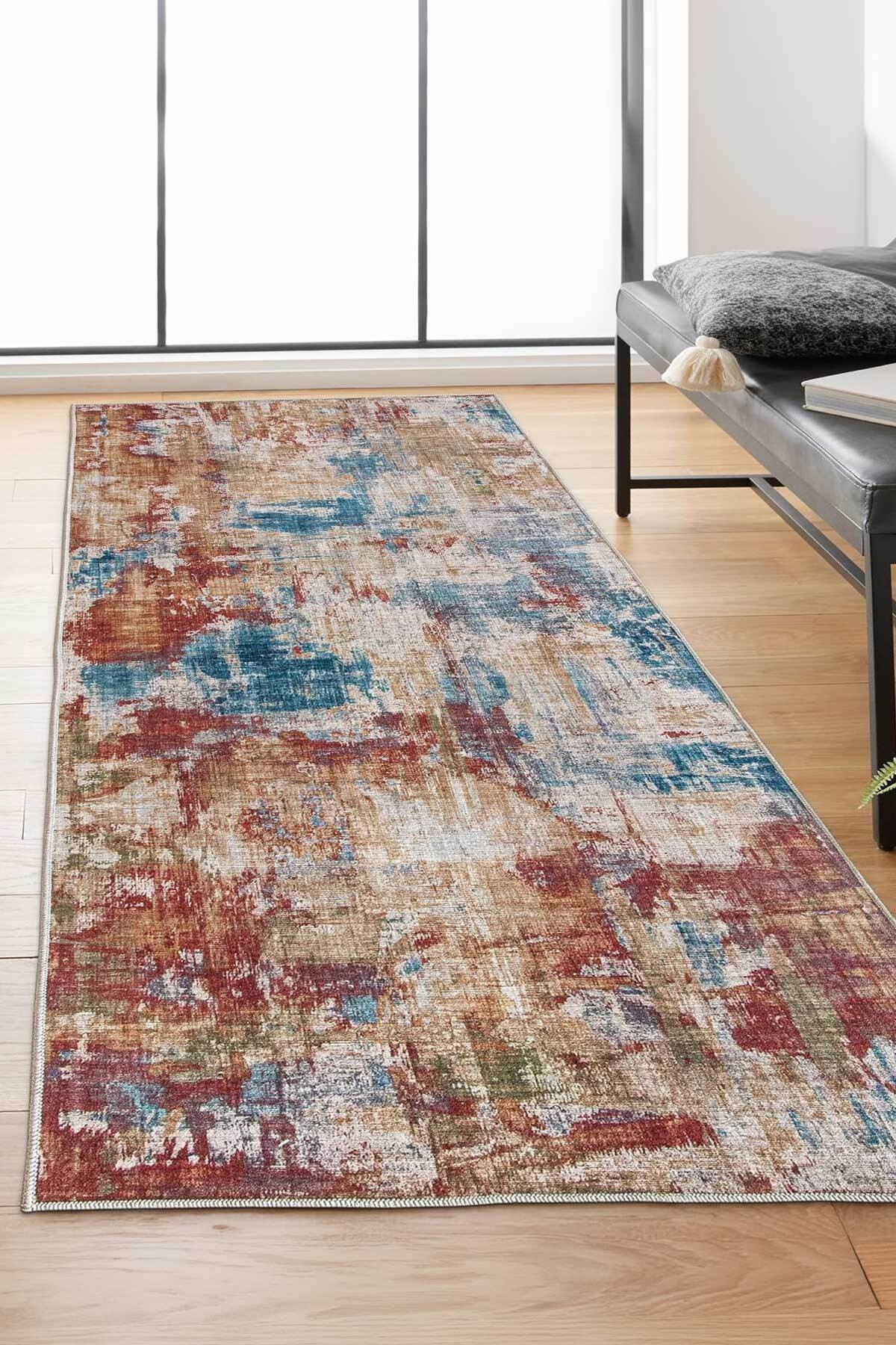 Covor, DC-7273-YOLLUK-143, 60x200 cm, Poliester, Rosu