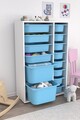 Dulap multifunctional, Estella, Rine 2D4K8U, Alb/Albastru