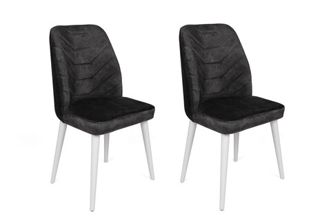 Set scaune 2 piese, Nmobb, Dallas-587 V2, Lemn, Antracit/Alb