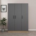 Dulap pentru haine, Minerva, Kale Anthracite, 135x190x52 cm, PAL, Antracit