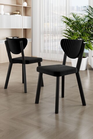 Set scaune 4 piese, Charlotte, Arfe, Negru