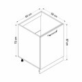 Dulap pentru bucatarie, Hanah Home, Minar, 60x87x58 cm, Alb / Antracit