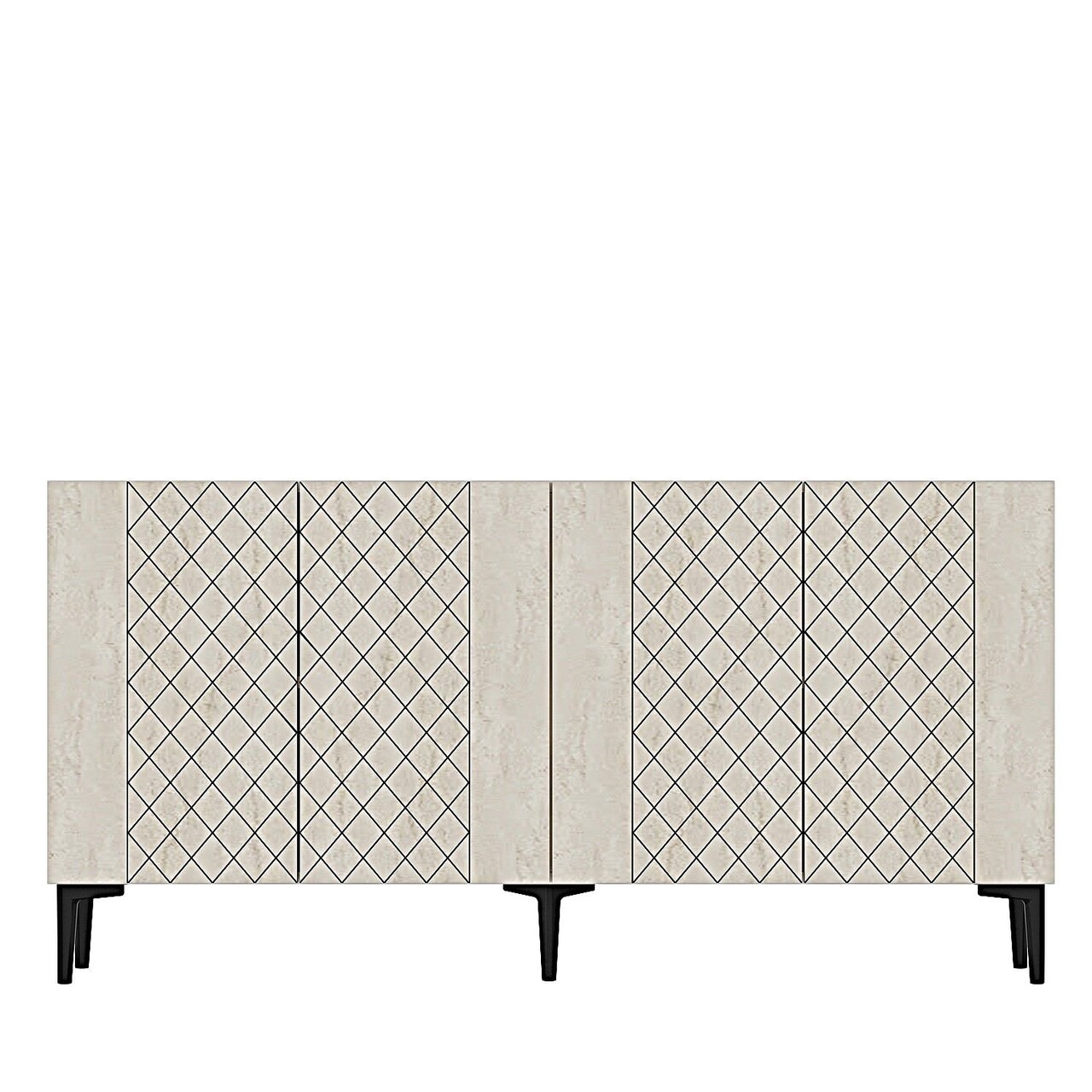 Consola, Hanah Home, Resso 150, 150x75x32 cm, Alb / Travertin - view 4