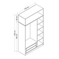 Dulap pentru haine, Minerva, Minar 3 Kapak 235, 135x235x52 cm, PAL, Antracit