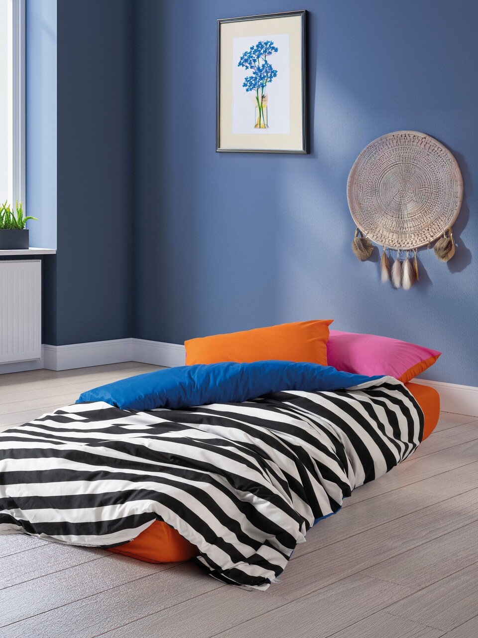 Lenjerie de pat dubla, Dusk - Blue, Cozy Home, Bumbac Ranforce
