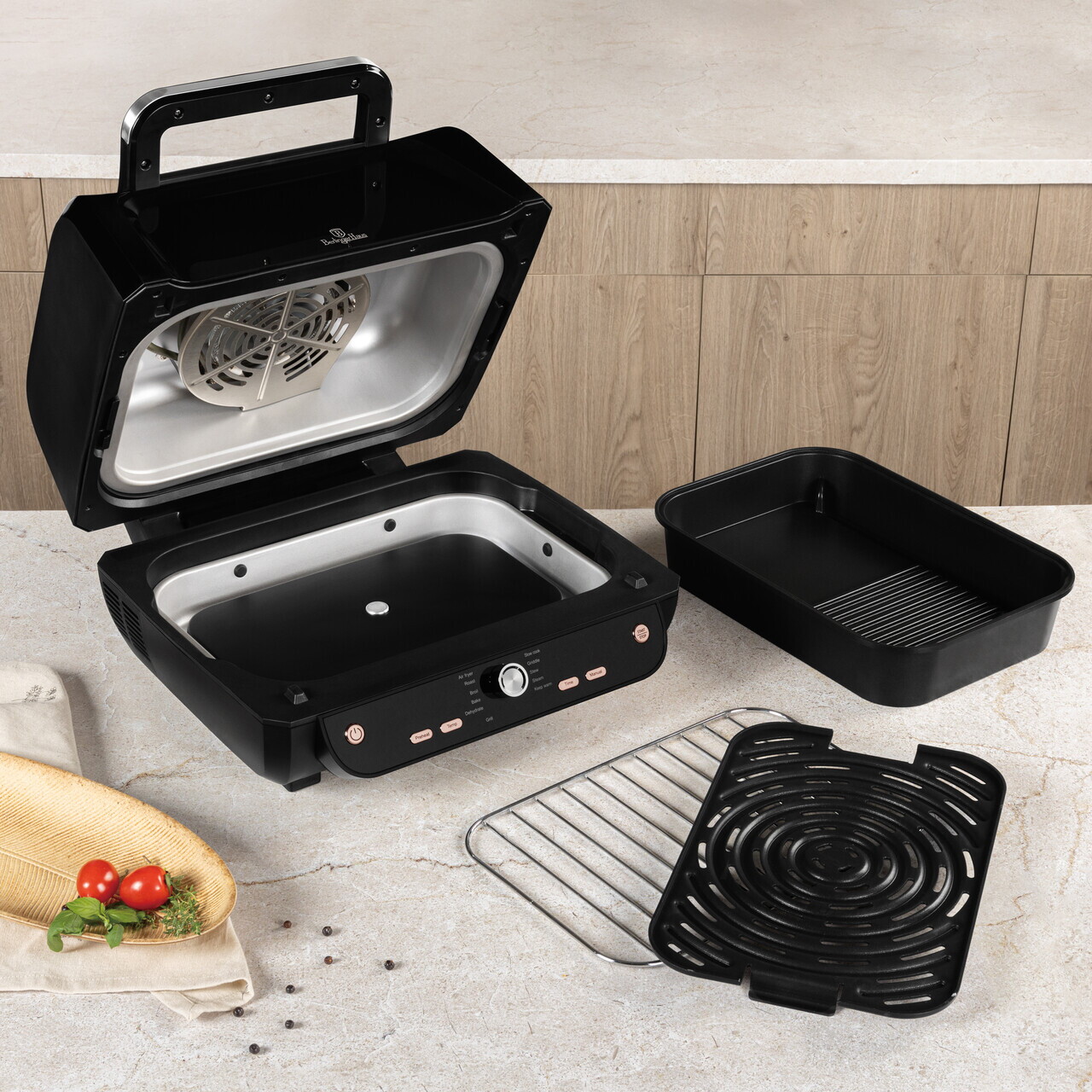 Gratar electric 12 in 1 Berlinger Haus, Black Rose, 1750W, 6 L, 40x40x25.5 cm, negru - imagine 13