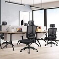 Scaun de birou, Songmics, ergonomic, suport lombar si tetiera reglabile, 62x69x112-122 cm, 120 kg, negru cerneala