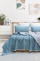 Set cuvertura de pat dubla 3 piese, Alda - Blue, Şaheser, 70% bumbac/30% poliester