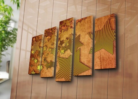 Set 5 tablouri decorative, 5PATK-200, Canvas, 19 x 70 cm, Multicolor Canvart