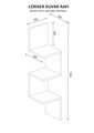 Raft pentru perete Corner, Furny Home, 25x25x105.4 cm, alb