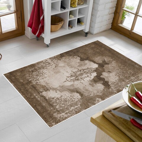 Covor, Mu114, 120×180 cm, Poliamida, Cafea