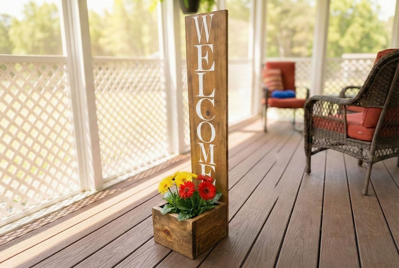 Ghiveci decorativ de grădină, Huhu656, 22x100x18 cm, Maro inchis - imagine 2