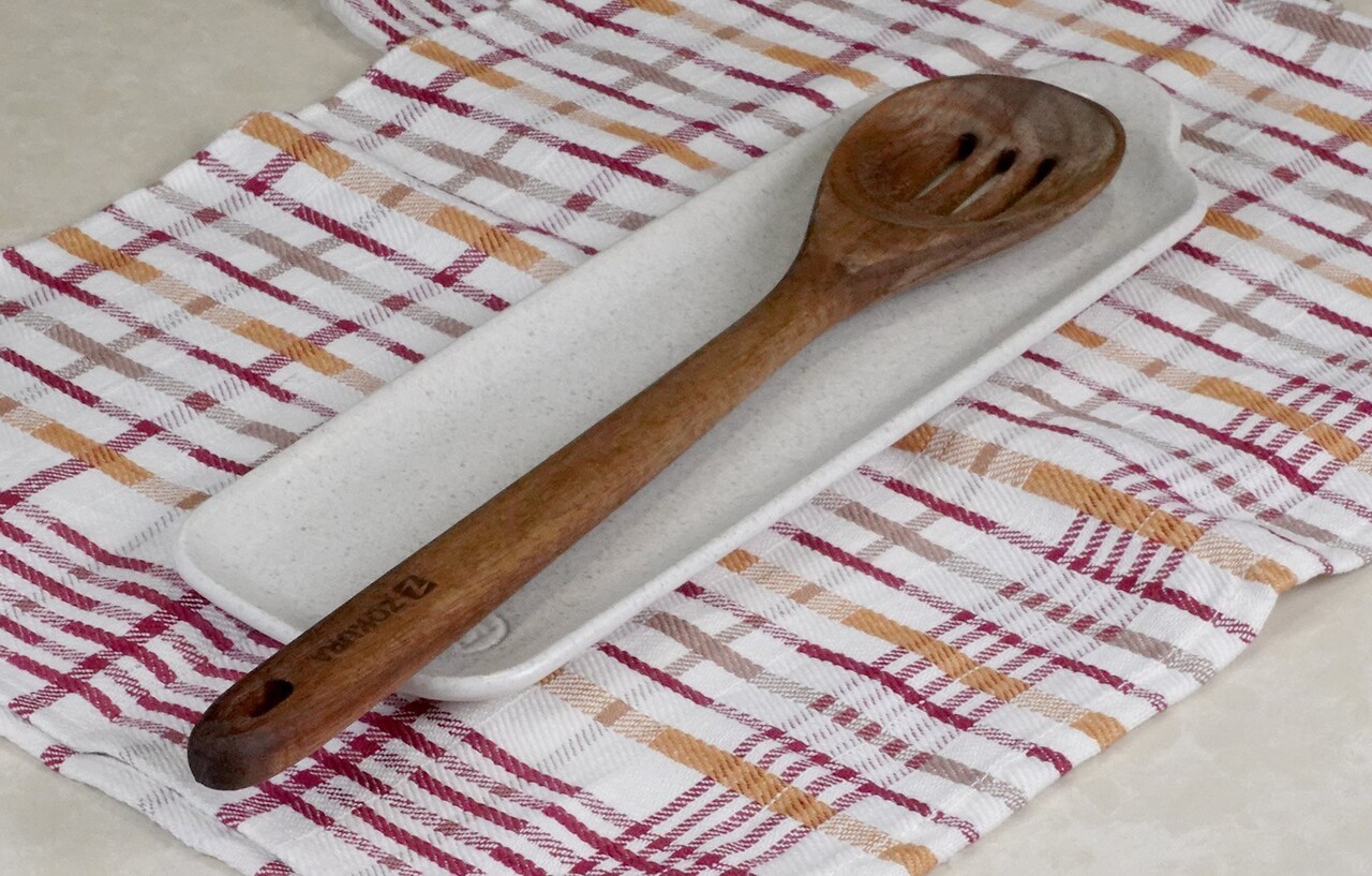Lingura cu fante, lemn de acacia, 35 cm - Zokura - imagine 3
