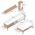Set mobilier living, Hommy Craft, Valensiya, PAL, Nuc / Negru / Marmură