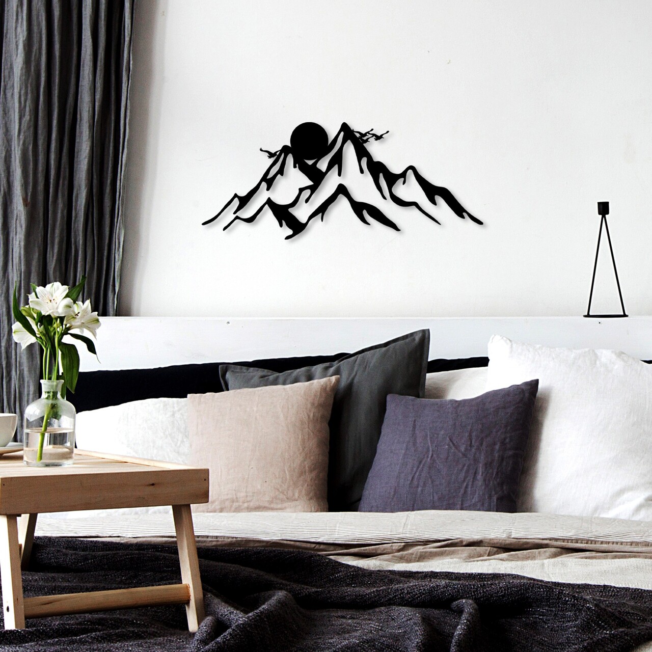 Decoratiune de perete, Full Mount And Mountain, Dimensiune: 50 x 21 cm, Negru - view 3
